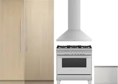 5 Piece Package Includes Refrigerator, Freezer, Range, Hood And Dishwasher